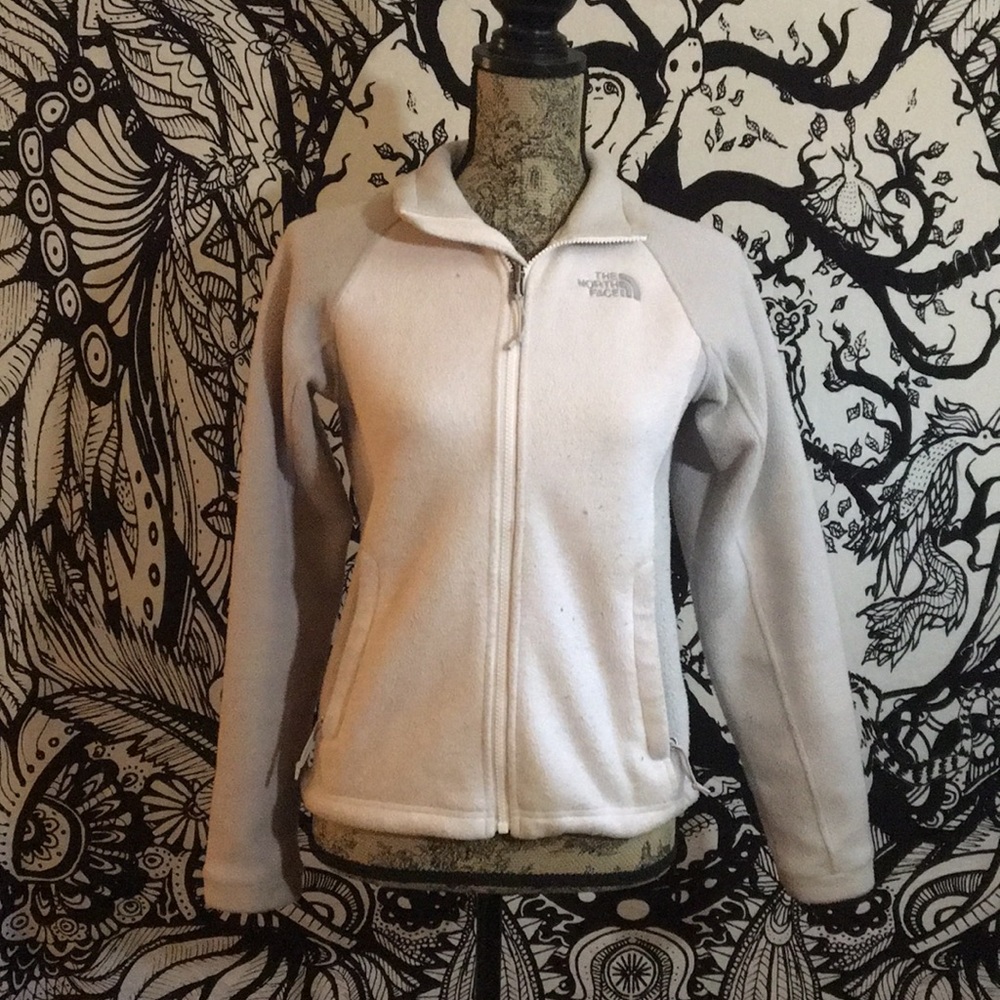 White north face zip up